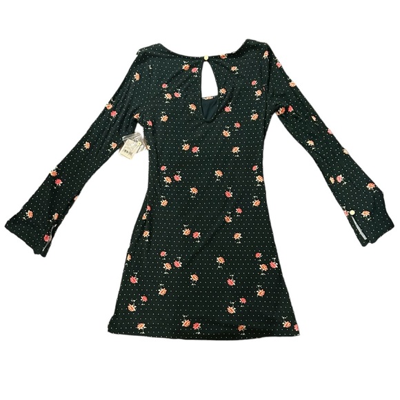Free People Celia Mini Dress In Emerald Jewel Combo - Picture 6 of 7